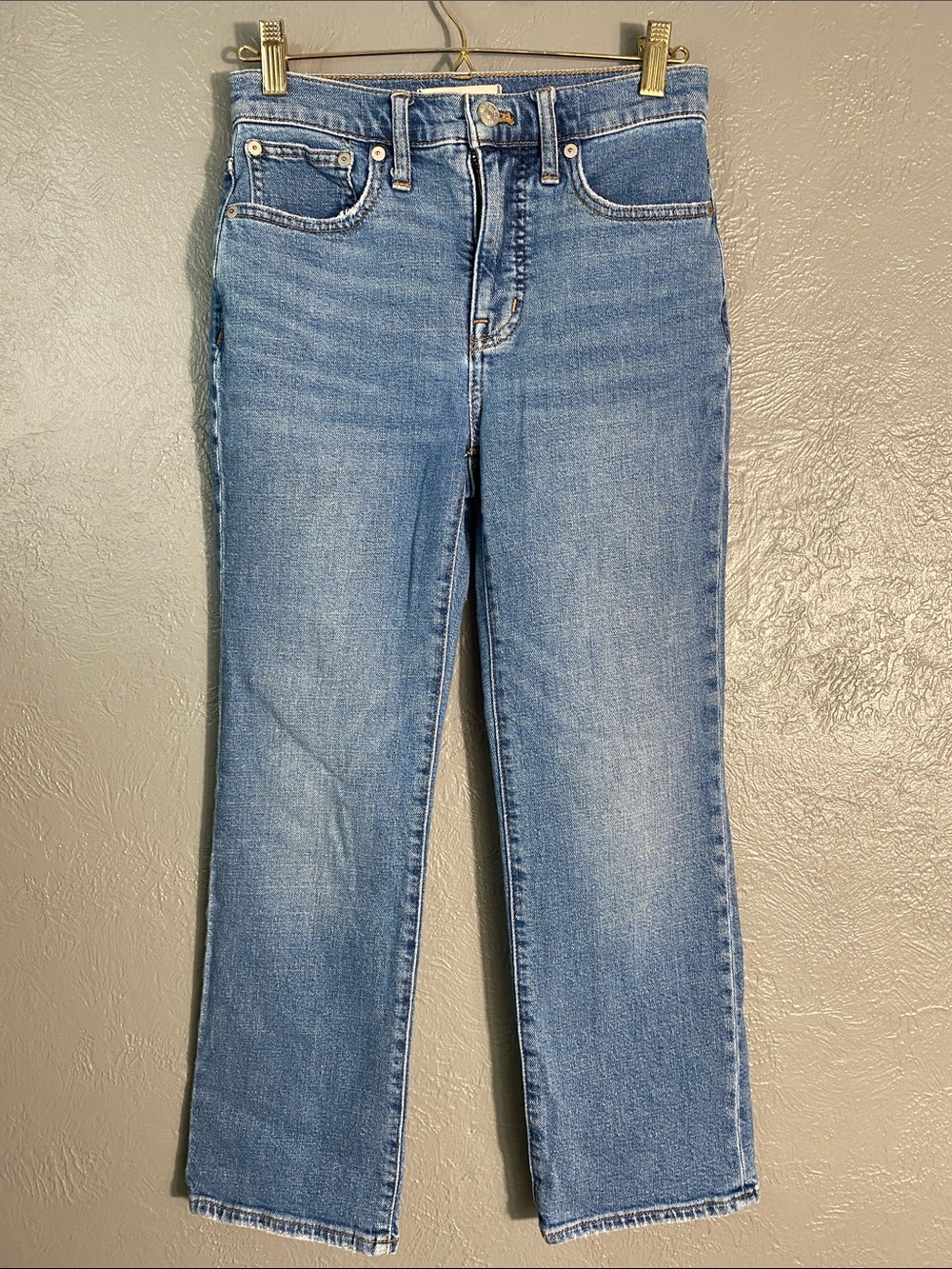 Madewell Slim Demi-Boot Jeans 24P Light Wash High Rise Magic Pockets Petite Crop
